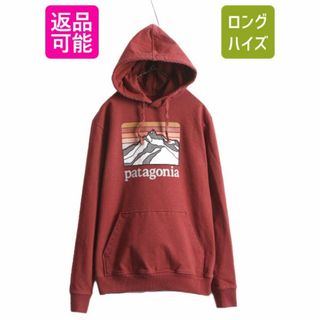 パタゴニア(patagonia)の20年製 パタゴニア プリント スウェットフード パーカー メンズ M Patagonia フィッツロイ プルオーバー 裏起毛 アウトドア ヘビーウエイト(パーカー)