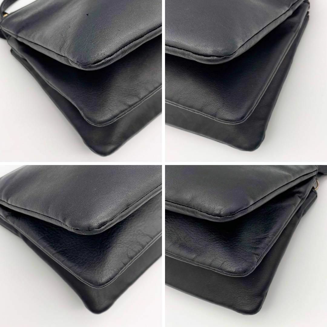 極美品】CELINE セリーヌ トリオ スモール ショルダーバッグ 黒 極美品】CELINE セリーヌ トリオ スモール ショルダーバッグ 黒