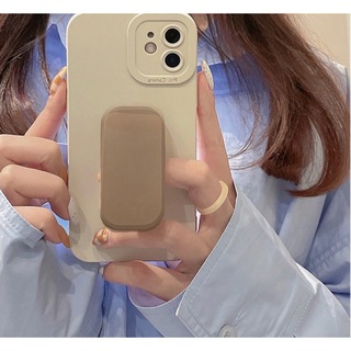 ニュアンスカラー スマホグリップiPhone14ケース ホワイト スマホケース(iPhoneケース)