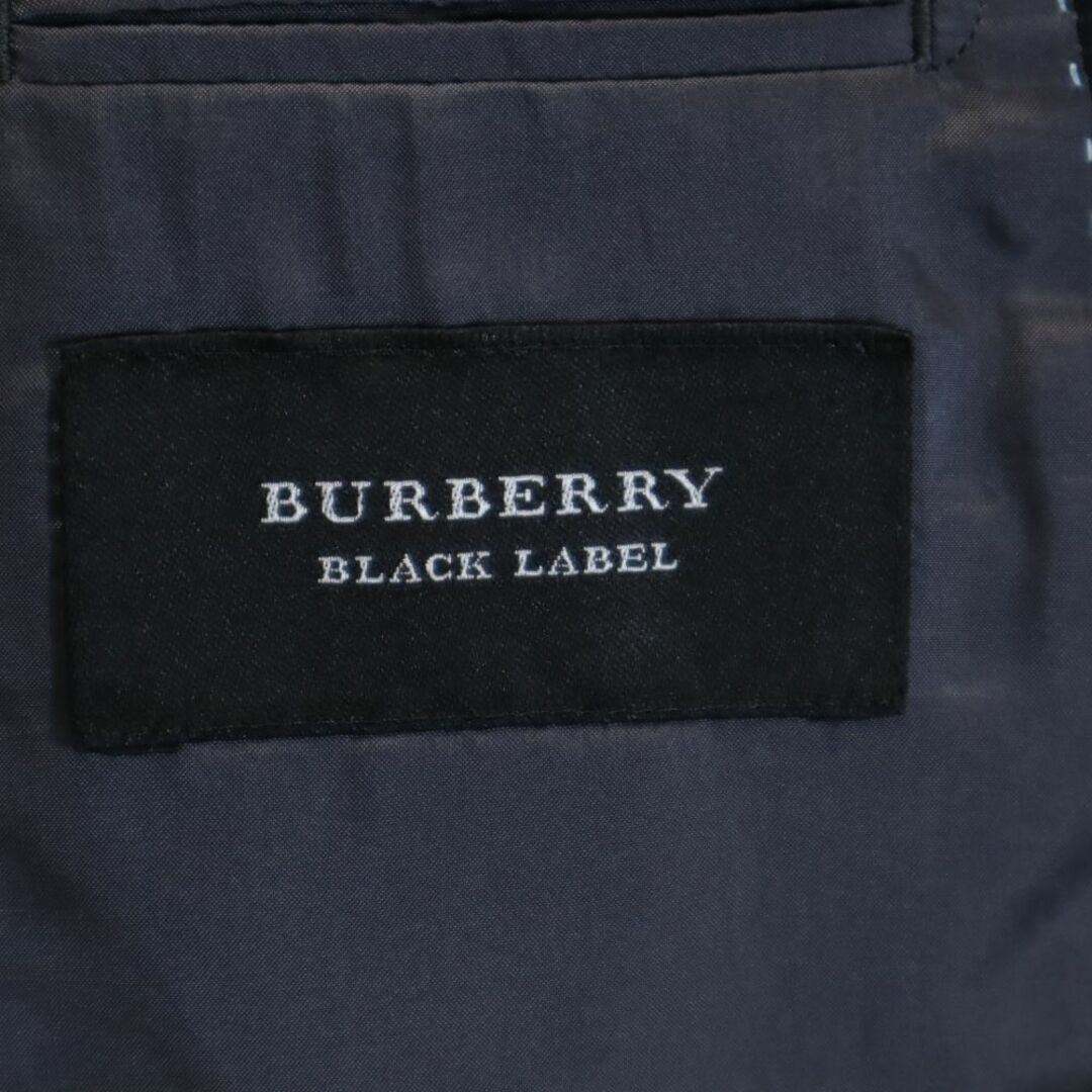 BURBERRY BLACK LABEL(バーバリーブラックレーベル)のバーバリーブラックレーベル 三陽商会 ウールブレンド チェック テーラードジャケット 40R 黒系 BURBERRY BLACK LABEL 日本製 メンズ 【中古】  【240119】 メンズのスーツ(スーツジャケット)の商品写真