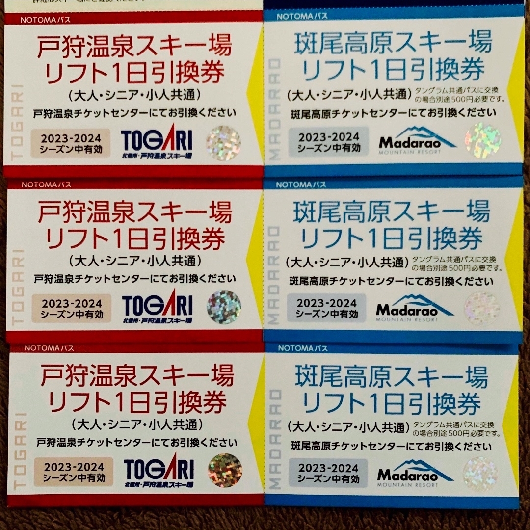 ホワイトピアたかす リフト券 全日 1日券 2枚セット B ホワイトピアたかす リフト券 全日 1日券 2枚セット B