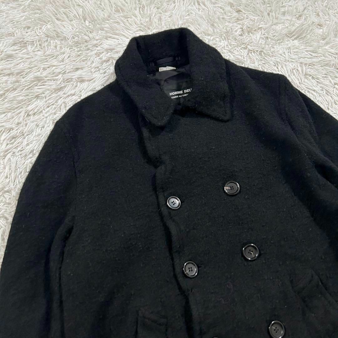 COMME des GARCONS HOMME DEUX(コムデギャルソンオムドゥ)のコムデギャルソン オムドゥ 縮絨 ダブル ブラック コート L 2022 メンズのジャケット/アウター(ピーコート)の商品写真