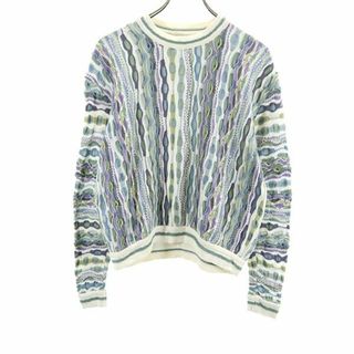 クージー(COOGI)のクージー 90s オールド 3D 総柄 長袖 3D コットン セーター XS COOGI ニット メンズ 古着 【240119】(ニット/セーター)