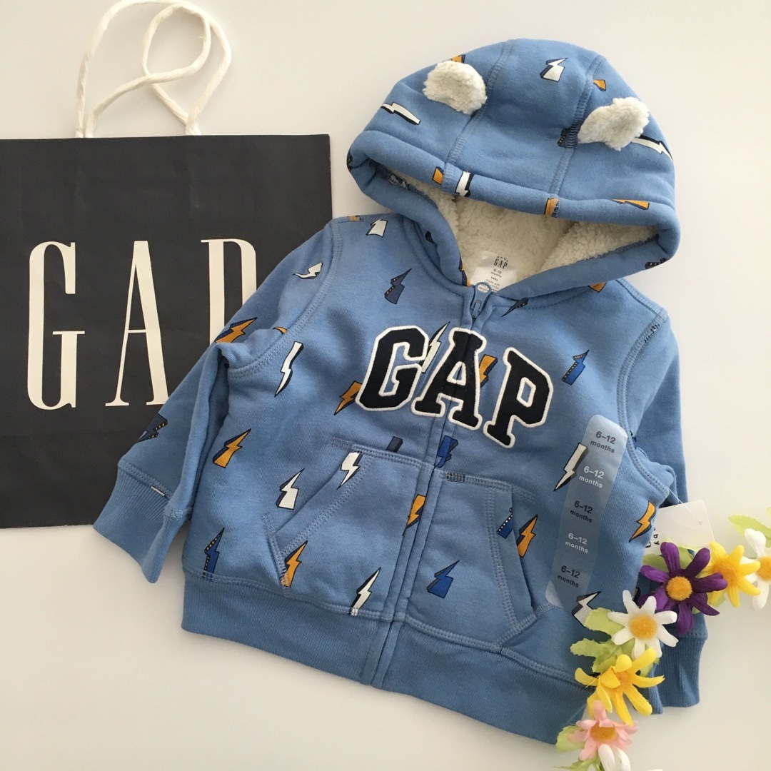 baby Gap ベビーギャップ クマ耳♡長袖 パーカー 80 ブルー 男の子