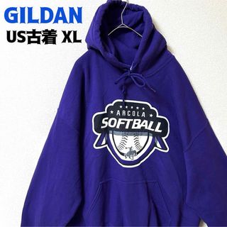 ギルタン(GILDAN)のUS古着 ギルダン スウェットパーカー カレッジ ソフトボール XL ゆるだぼ (パーカー)