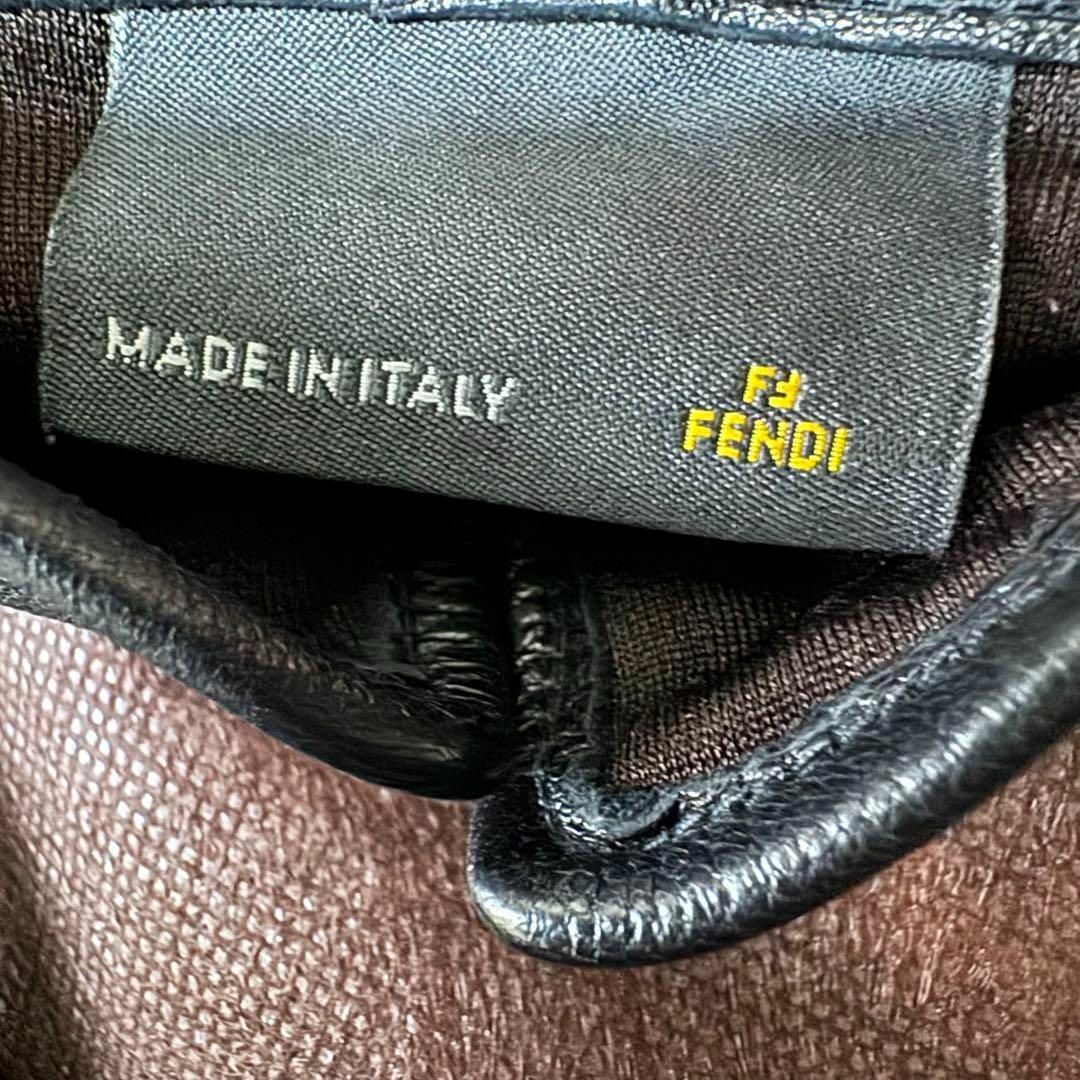 FENDI(フェンディ)のズッキーノ柄 FENDY フェンディ メンズ レザーグラブ 手袋 保存袋付き メンズのファッション小物(手袋)の商品写真