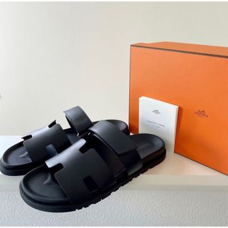 エルメス(Hermes)のHERMES 希少　シプレ Cypre 42 ブラック　黒　エルメス　新品(サンダル)