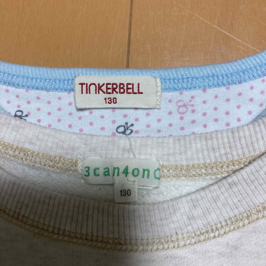 TINKERBELL(ティンカーベル)の130センチトレーナー2枚セット キッズ/ベビー/マタニティのキッズ服女の子用(90cm~)(Tシャツ/カットソー)の商品写真