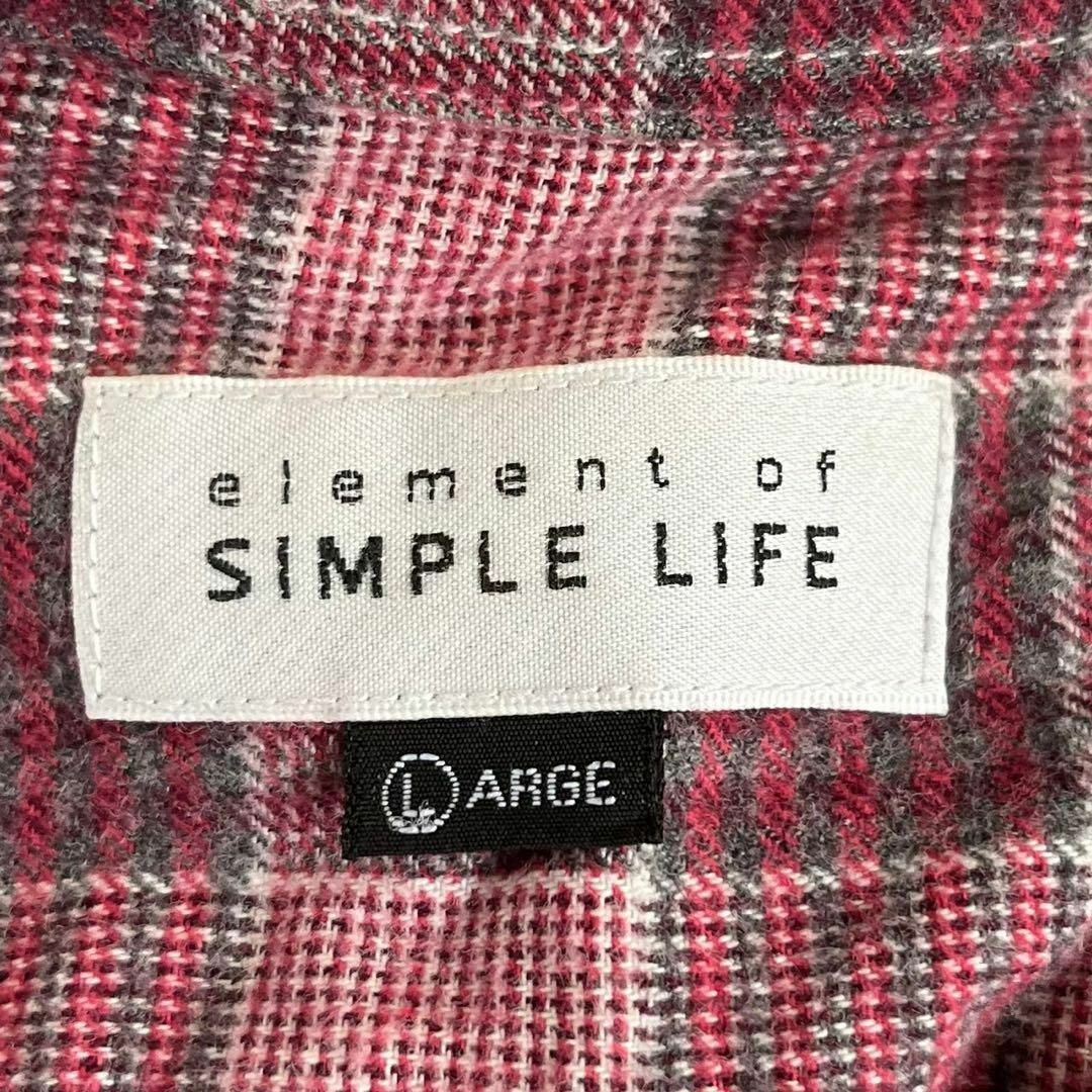 SIMPLE LIFE(シンプルライフ)のSIMPLE LIFE (L) 総柄 チェック柄 コットン シャツ 羽織り 長袖 メンズのトップス(シャツ)の商品写真
