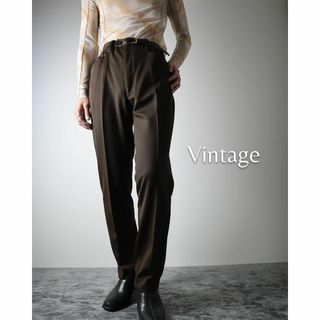 アートヴィンテージ(ART VINTAGE)の【vintage】ワイドストレート スラックス W33 茶 スコービル 80s(スラックス)