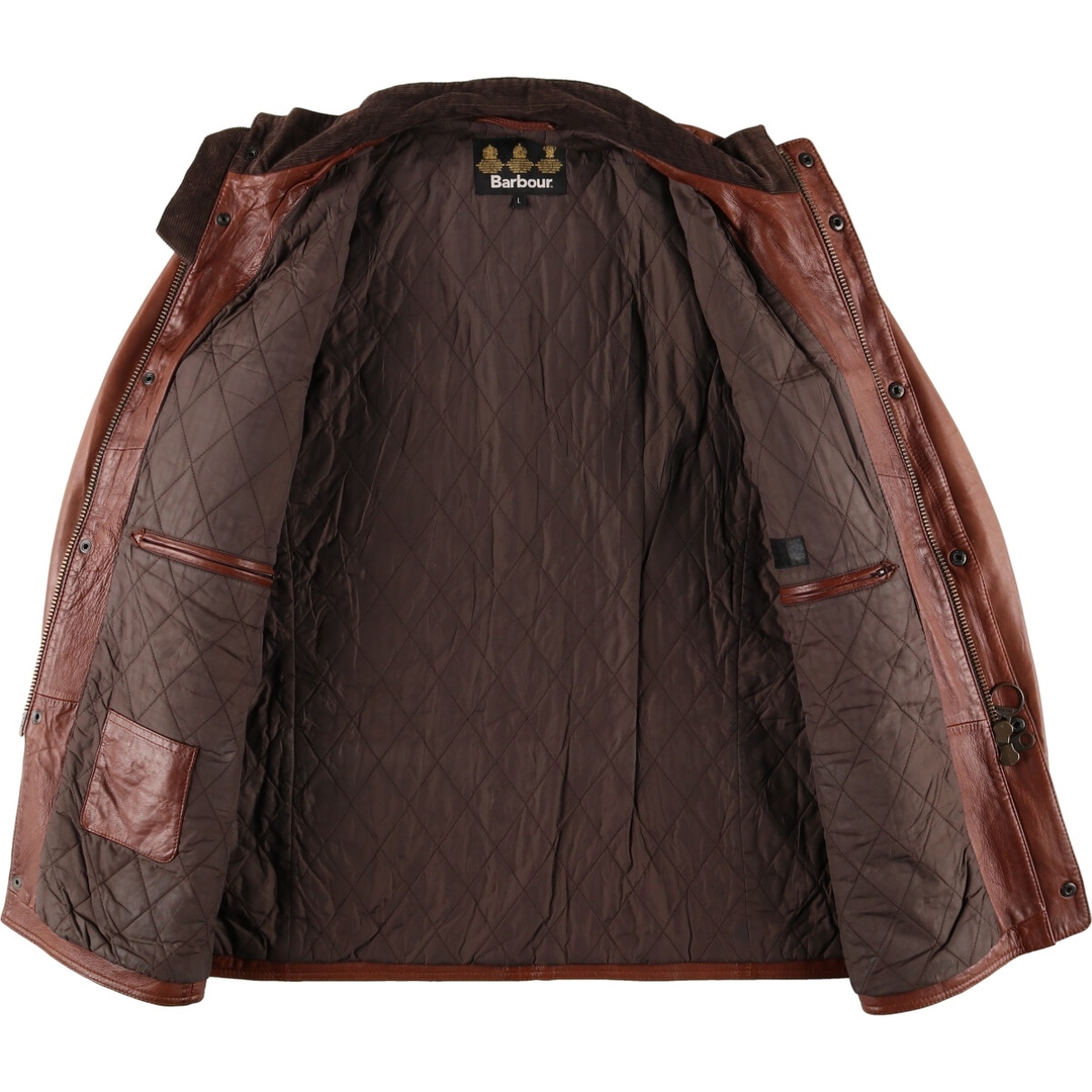 Barbour(バーブァー)の古着 バブアー Barbour レザージャケット モーターサイクルジャケット メンズL /evb004063 メンズのジャケット/アウター(レザージャケット)の商品写真