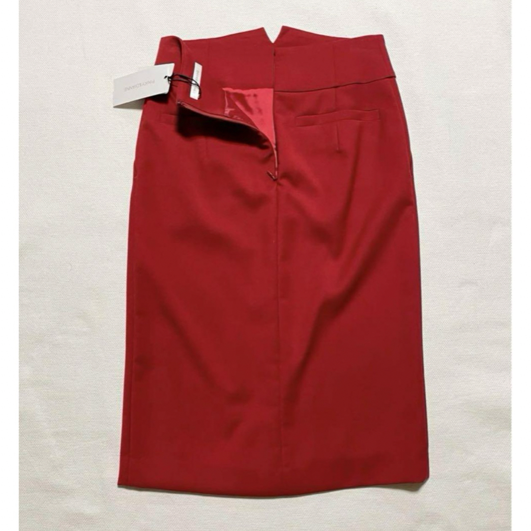 Pinky&Dianne(ピンキーアンドダイアン)の新品タグ付き　ピンキーアンドダイアン　ハイウエスト　タイトスカート　レッド　36 レディースのスカート(ロングスカート)の商品写真