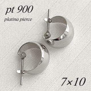 地金＊プラチナ【7×10mm 月甲フープピアス】Pt900刻印入 新品！(ピアス)