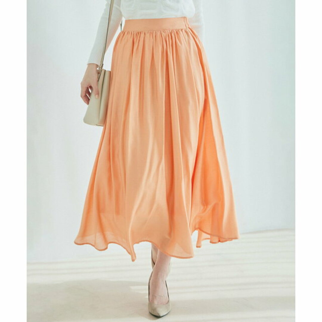 JAYRO(ジャイロ)の【オレンジ（70）】シアーギャザースカート レディースのスカート(ロングスカート)の商品写真
