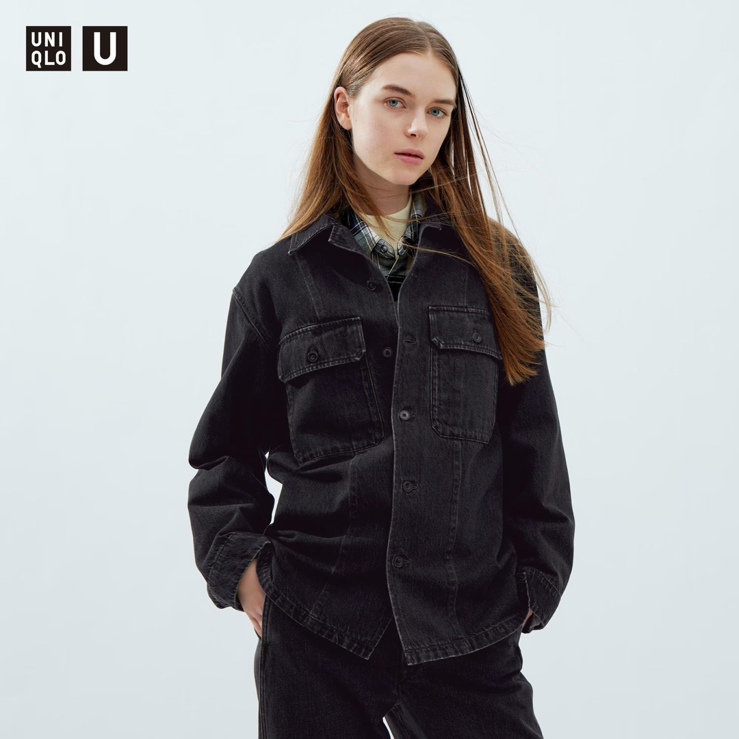 UNIQLO(ユニクロ)の新品★UNIQLO U デニムシャツジャケット セットアップ可能 レディースのジャケット/アウター(Gジャン/デニムジャケット)の商品写真