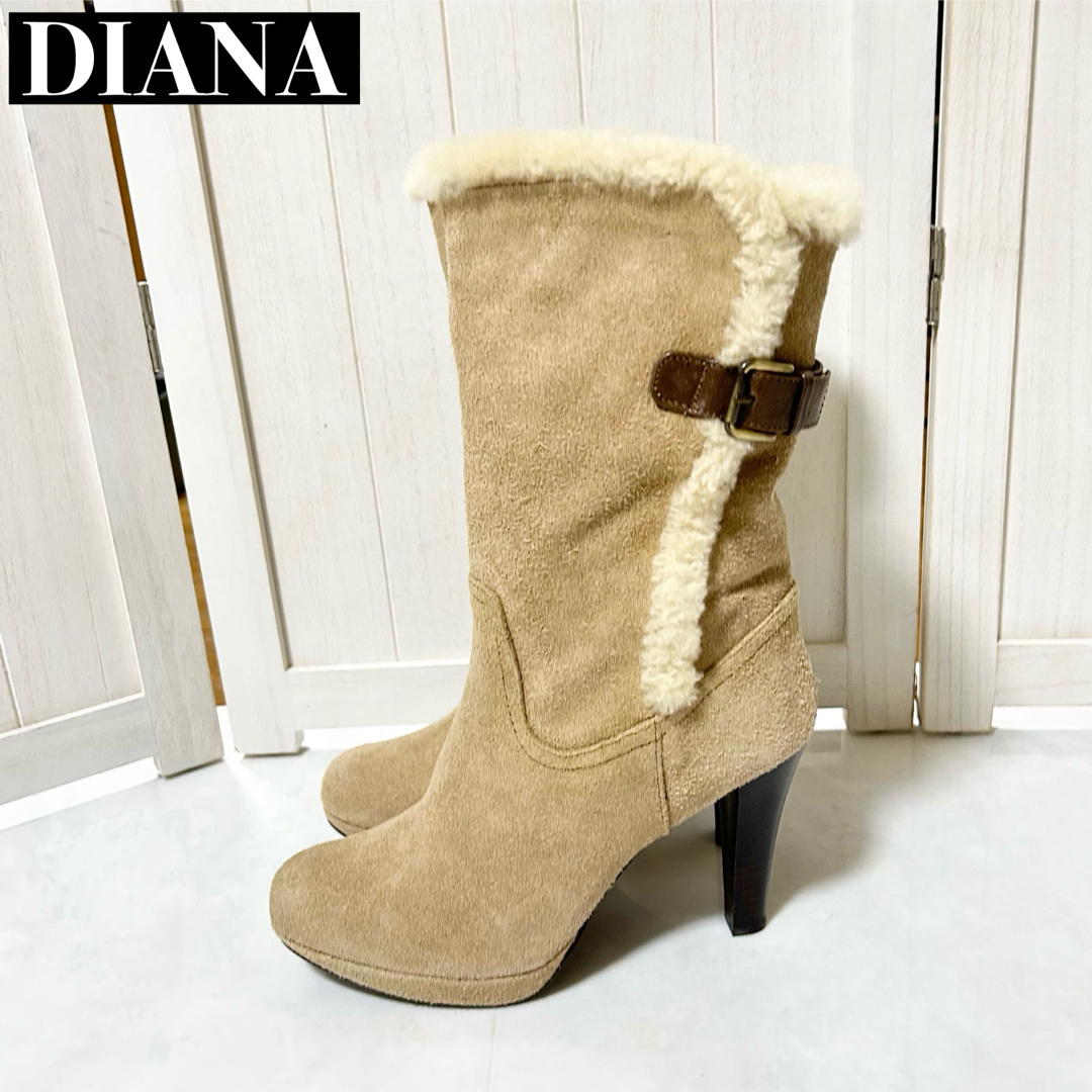 DIANA - 美品 DIANA ダイアナ ボア スエード ロングブーツ 24.5cmの