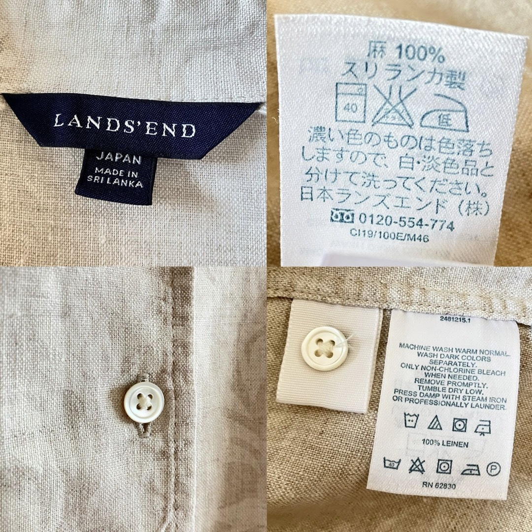 LANDS’END(ランズエンド)のLANDS' END  リネンシャツ　ジャケット リネン100　リネン　花柄 レディースのトップス(シャツ/ブラウス(長袖/七分))の商品写真