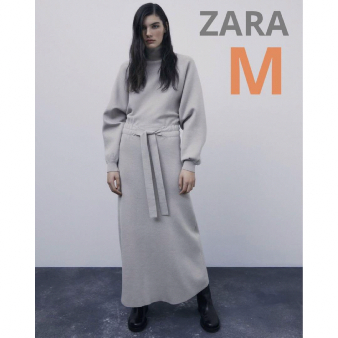 ZARA(ザラ)の新品ZARA ハイネックニットワンピースM レディースのワンピース(ロングワンピース/マキシワンピース)の商品写真