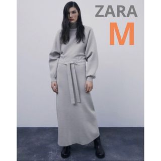 ザラ(ZARA)の新品ZARA ハイネックニットワンピースM(ロングワンピース/マキシワンピース)