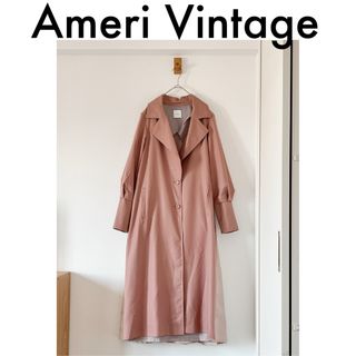 アメリヴィンテージ(Ameri VINTAGE)の大人気！完売【AMERI】バックフリルトレンチコート ピンク スプリングコート(スプリングコート)