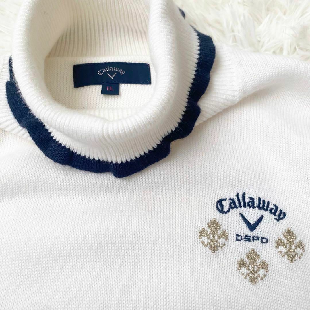 Callaway(キャロウェイ)の【美品】キャロウェイ　タートルネックニットプルオーバー　ロゴ刺繍　LLサイズ スポーツ/アウトドアのゴルフ(ウエア)の商品写真