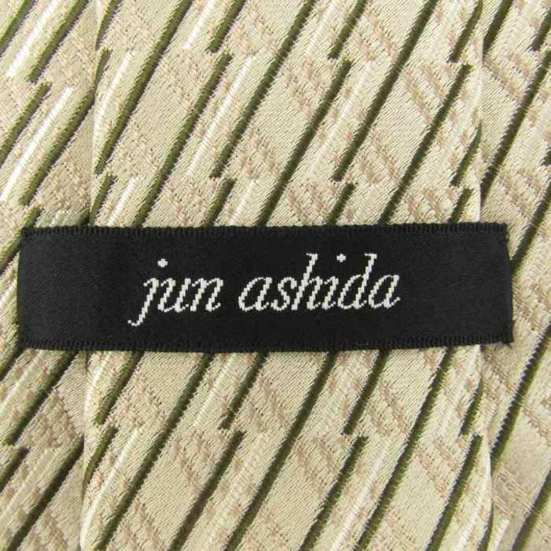 jun ashida(ジュンアシダ)のジュンアシダ ブランドネクタイ ストライプ柄 パネル柄 シルク 日本製 メンズ ベージュ jun ashida メンズのファッション小物(ネクタイ)の商品写真