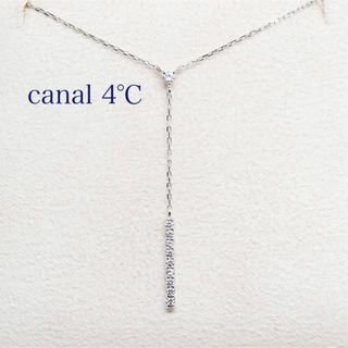 カナルヨンドシー(canal４℃)のカナル4℃ Y字 ネックレス ホワイトゴールド(ネックレス)