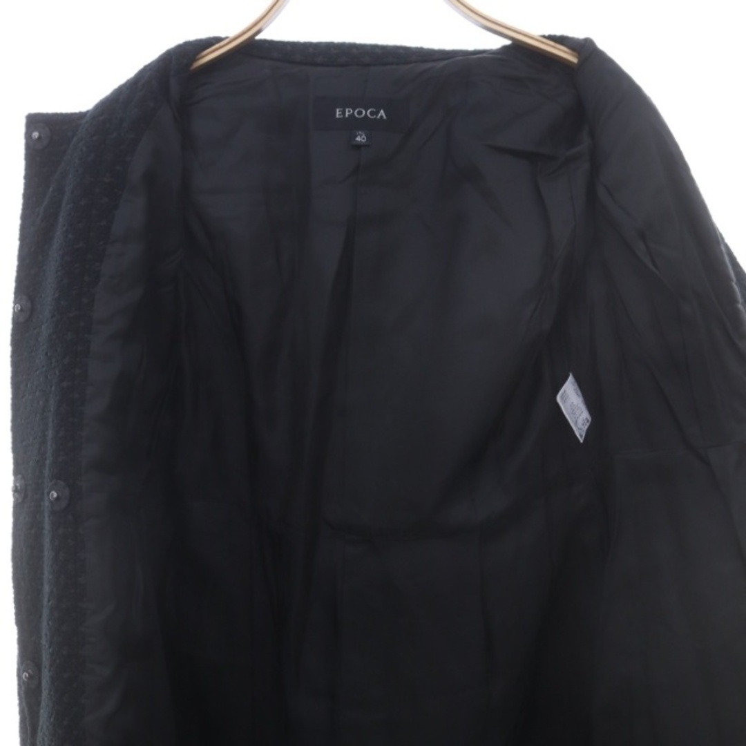 EPOCA(エポカ)のエポカ EPOCA 刺繍 ステンカラーコート アウター 40 黒 ブラック レディースのジャケット/アウター(その他)の商品写真