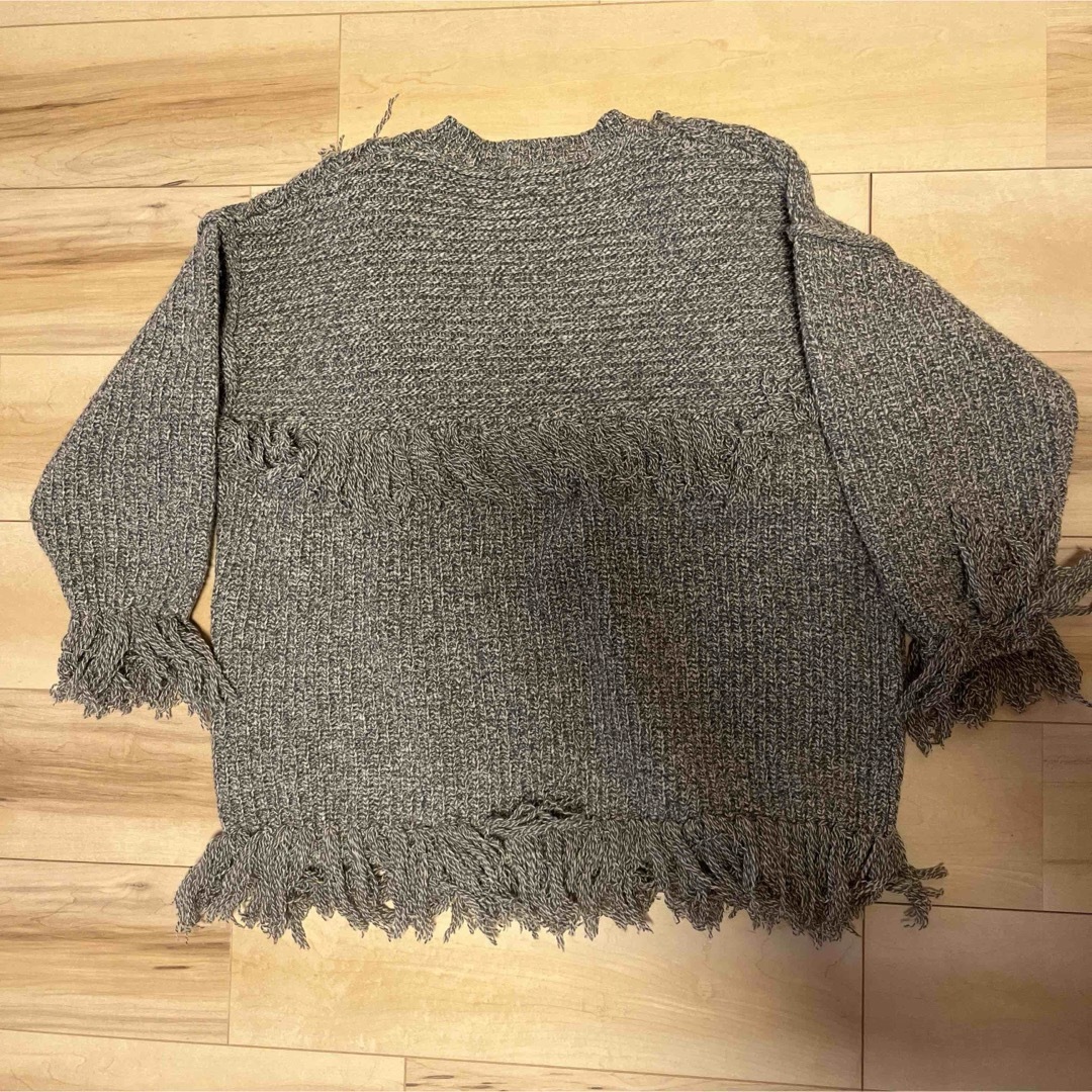 KiiRA(キーラ)のKiiRA　MIX FRINGE KNIT PO/グレー/F レディースのトップス(ニット/セーター)の商品写真