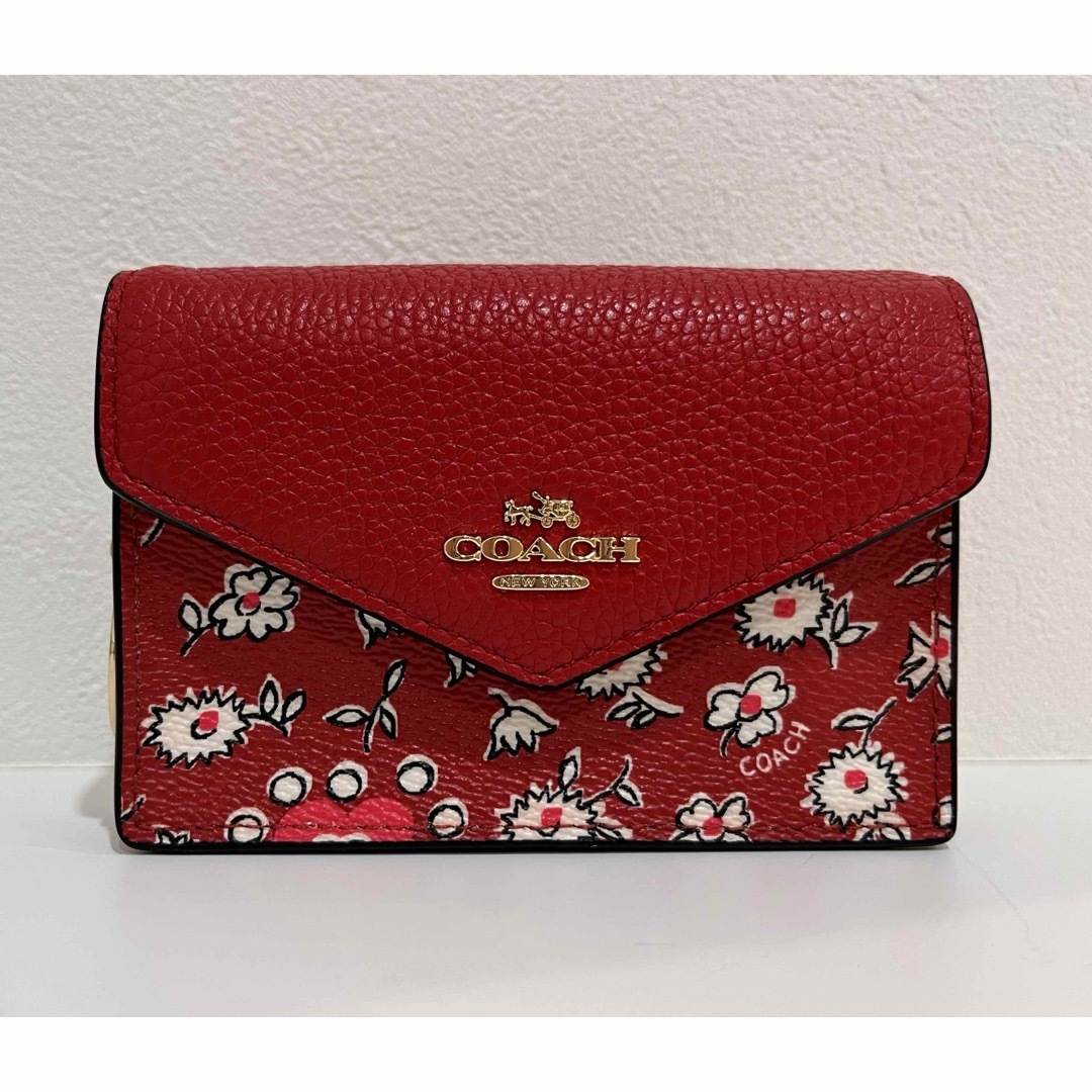 COACH(コーチ)のコーチ COACH カードケース コインケース 花 フラワー 名刺入れ レディースのファッション小物(名刺入れ/定期入れ)の商品写真