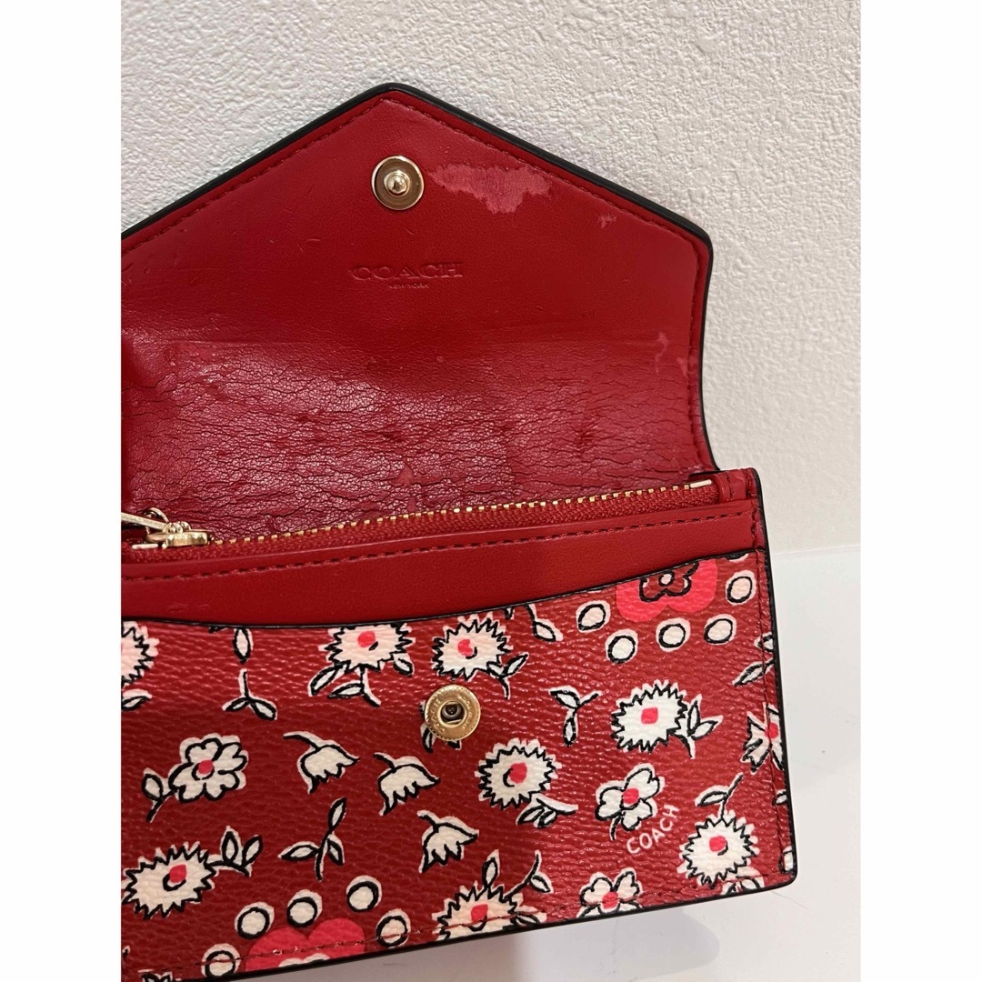 COACH(コーチ)のコーチ COACH カードケース コインケース 花 フラワー 名刺入れ レディースのファッション小物(名刺入れ/定期入れ)の商品写真