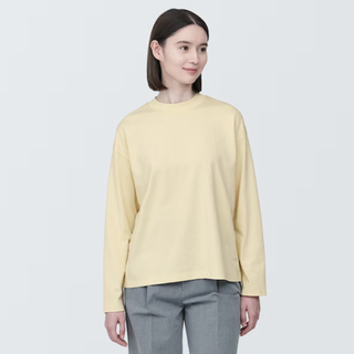 MUJI (無印良品) - 無印良品長袖Tシャツ婦人ライトベージュLサイズ