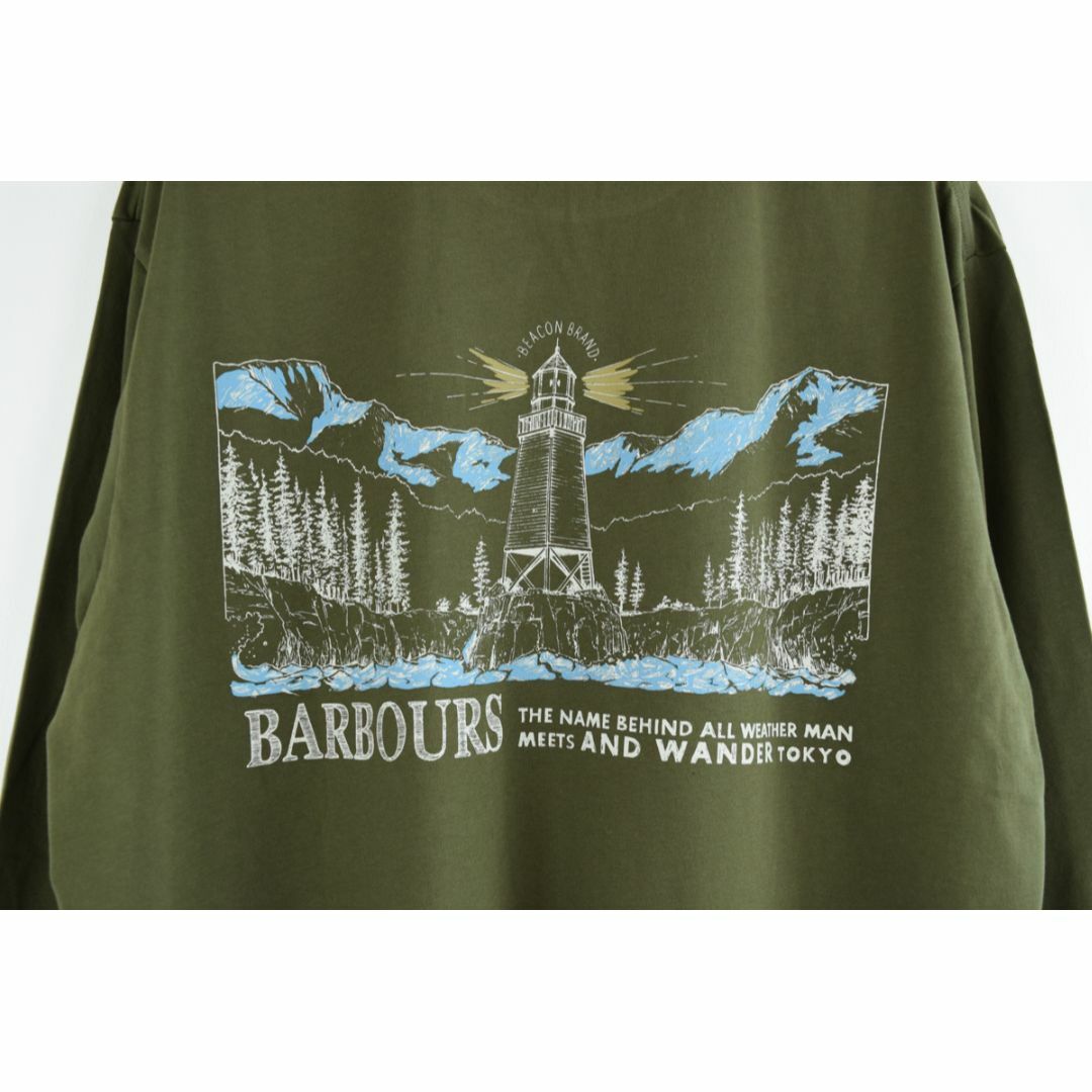 不明点はご質問ください新品 Barbour × and wander コラボ ロング Tシャツ　XL