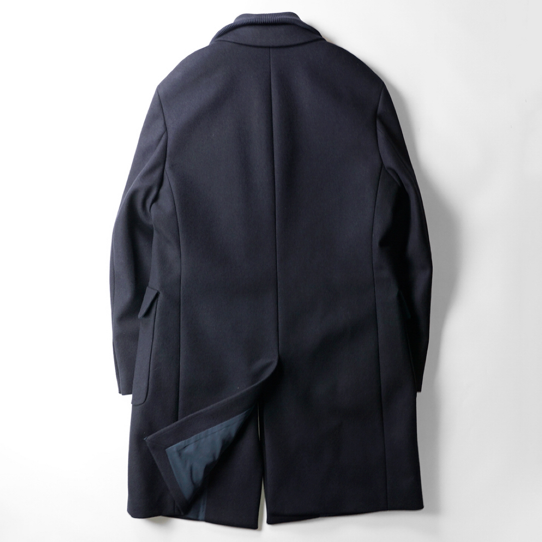 LARDINI(ラルディーニ)のPAOLONIパオローニ 撥水 防風ニットレイヤードウールチェスターコート50 メンズのジャケット/アウター(チェスターコート)の商品写真