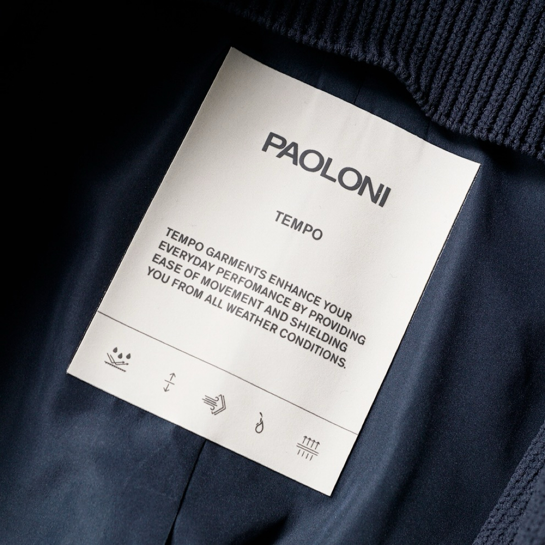 LARDINI(ラルディーニ)のPAOLONIパオローニ 撥水 防風ニットレイヤードウールチェスターコート50 メンズのジャケット/アウター(チェスターコート)の商品写真