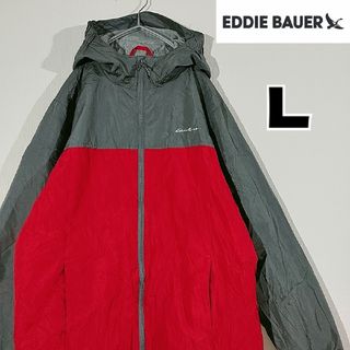 エディーバウアー(Eddie Bauer)のエディーバウアー　フルジップ　ナイロンジャケット　赤　Lサイズ　US古着　キッズ(ジャケット/上着)