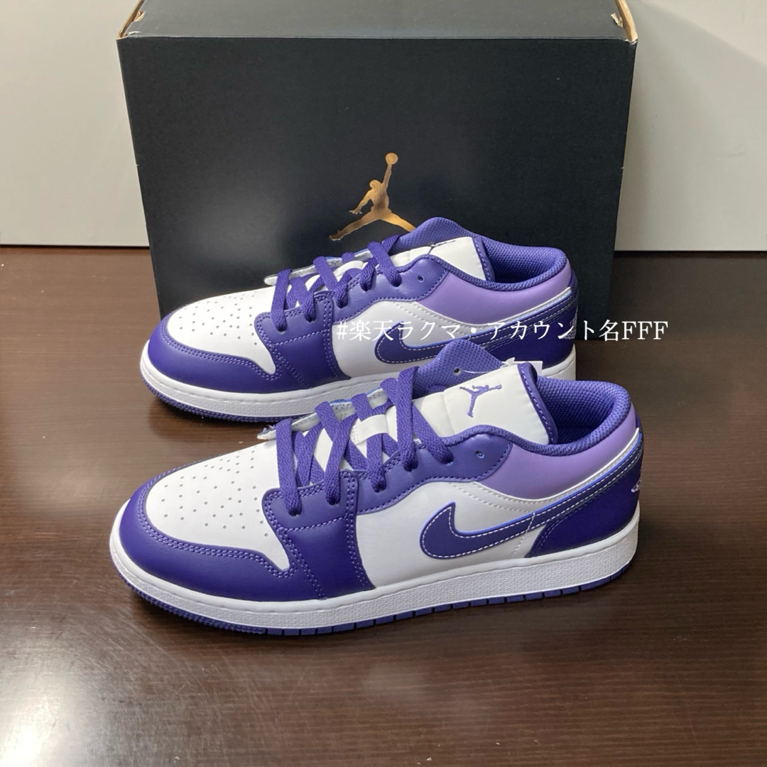 Jordan Brand（NIKE）(ジョーダン)の【新品25cm】NIKE エアジョーダン１LOW GS パープル/ホワイト レディースの靴/シューズ(スニーカー)の商品写真