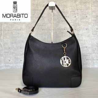 モラビト(MORABITO)の【美品】MORABITO BLACK レザー A4 2WAYショルダーバッグ(ショルダーバッグ)