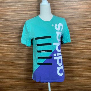 アディダス(adidas)のadidas アディダス Tシャツ Mサイズ 半袖 緑 グリーン ロゴ スポーツ(Tシャツ(半袖/袖なし))