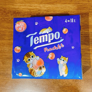 モフサンド(mofusand)の香港テンポ(Tempo) 桃の香り Mofusandポケットティッシュ 18個(日用品/生活雑貨)