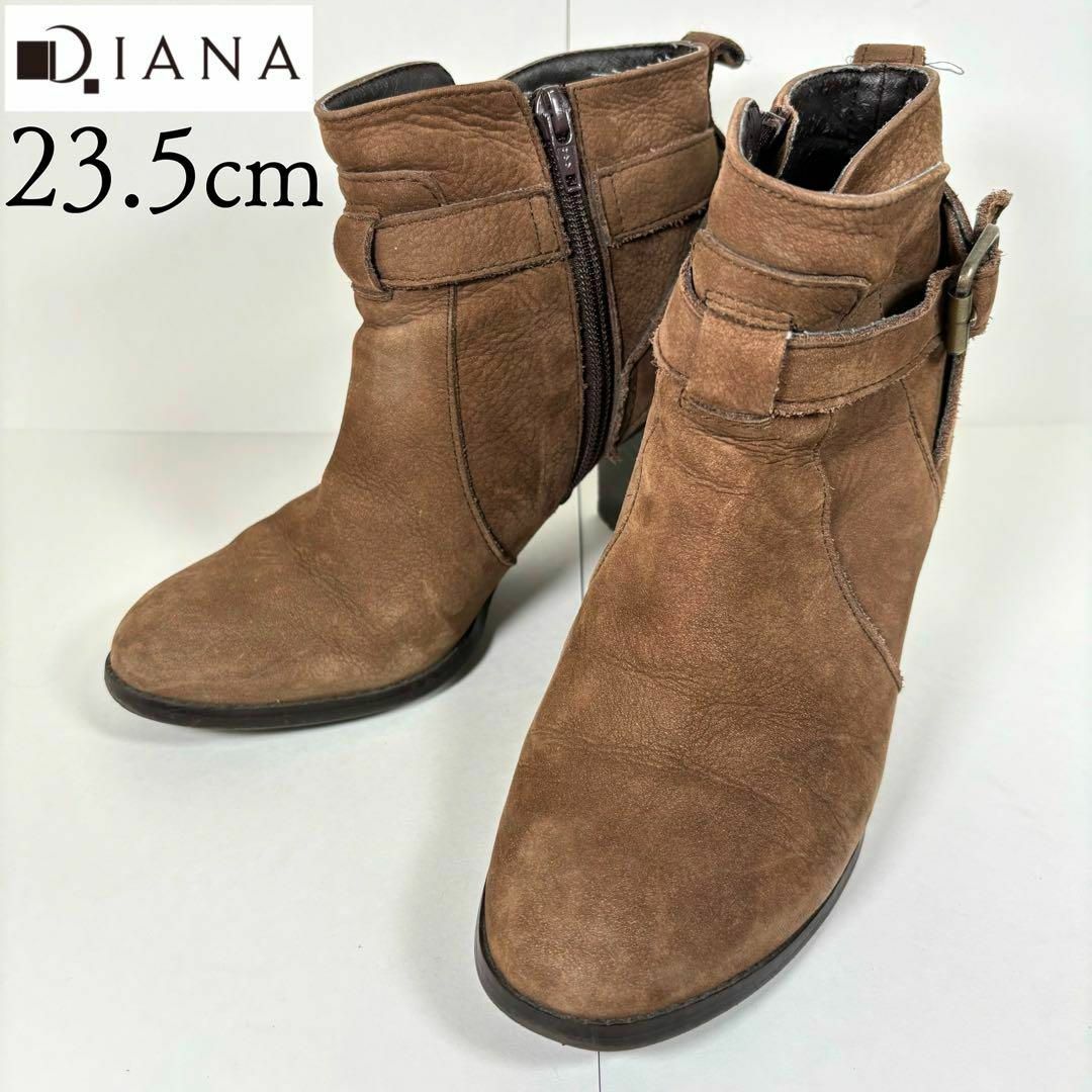 DIANA(ダイアナ)のDIANA ダイアナ 23.5 ベルト ショートブーツ 茶 レザー レディースの靴/シューズ(ブーツ)の商品写真