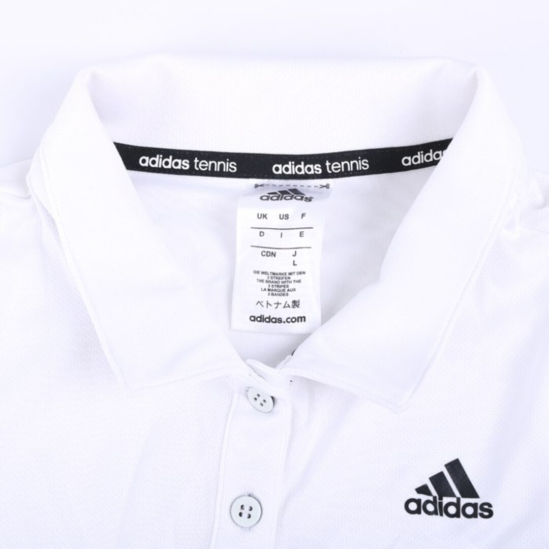 adidas(アディダス)のアディダス ポロシャツ 半袖 テニス スポーツウエア トップス レディース Lサイズ ホワイト adidas レディースのトップス(ポロシャツ)の商品写真