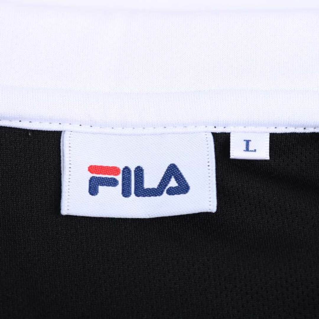 FILA(フィラ)のフィラ ポロシャツ 半袖 メッシュ スポーツウエア トップス レディース Lサイズ ブラック FILA レディースのトップス(ポロシャツ)の商品写真