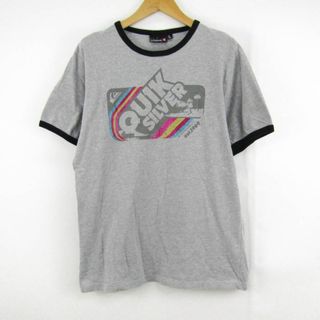 クイックシルバー(QUIKSILVER)のクイックシルバー Tシャツ 半袖 スポーツウエア トップス メンズ Lサイズ グレー Quiksilver(Tシャツ/カットソー(半袖/袖なし))