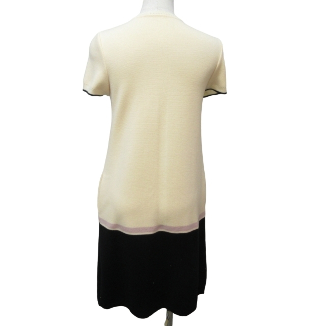 FOXEY(フォクシー)のフォクシー FOXEY ワンピース スカート 半袖 ベージュ 黒 M IBO46 レディースのワンピース(ひざ丈ワンピース)の商品写真