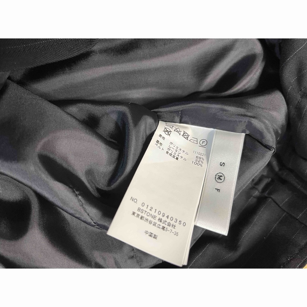 Ameri VINTAGE(アメリヴィンテージ)のAMERI(アメリ) STRIPE FOLD MODE SKIRT(黒・M) レディースのスカート(ロングスカート)の商品写真