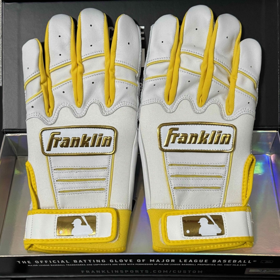 Franklin Custom CFX Pro 白×イエロー Mサイズ バッテ Franklin Custom CFX Pro 白×イエロー Mサイズ バッテ