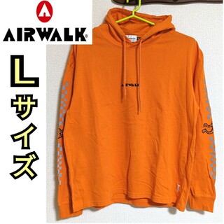 エアウォーク(AIRWALK)のメンズ Airwalk パーカー 長袖 オレンジ Lサイズ オーバーサイズ(パーカー)