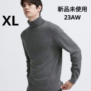 ユニクロ(UNIQLO)の新品未使用 ユニクロ カシミヤタートルネックセーター ブラック XLサイズ(ニット/セーター)