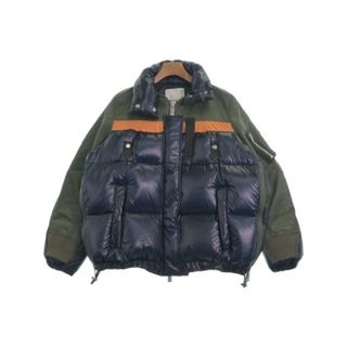 サカイ(sacai)のsacai サカイ ダウンジャケット/ダウンベスト 2(M位) 紺xカーキ 【古着】【中古】(ダウンジャケット)